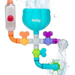 Nuby Wacky Waterworks Pipes Bath Toy with Interactive Features for Cognitive